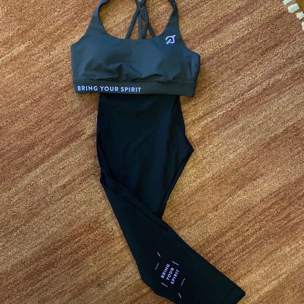 Peloton Lululemon Spirit Leggings and Bra Set